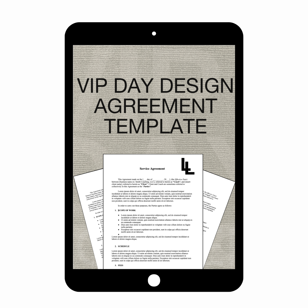 VIP Day Design Agreement Template